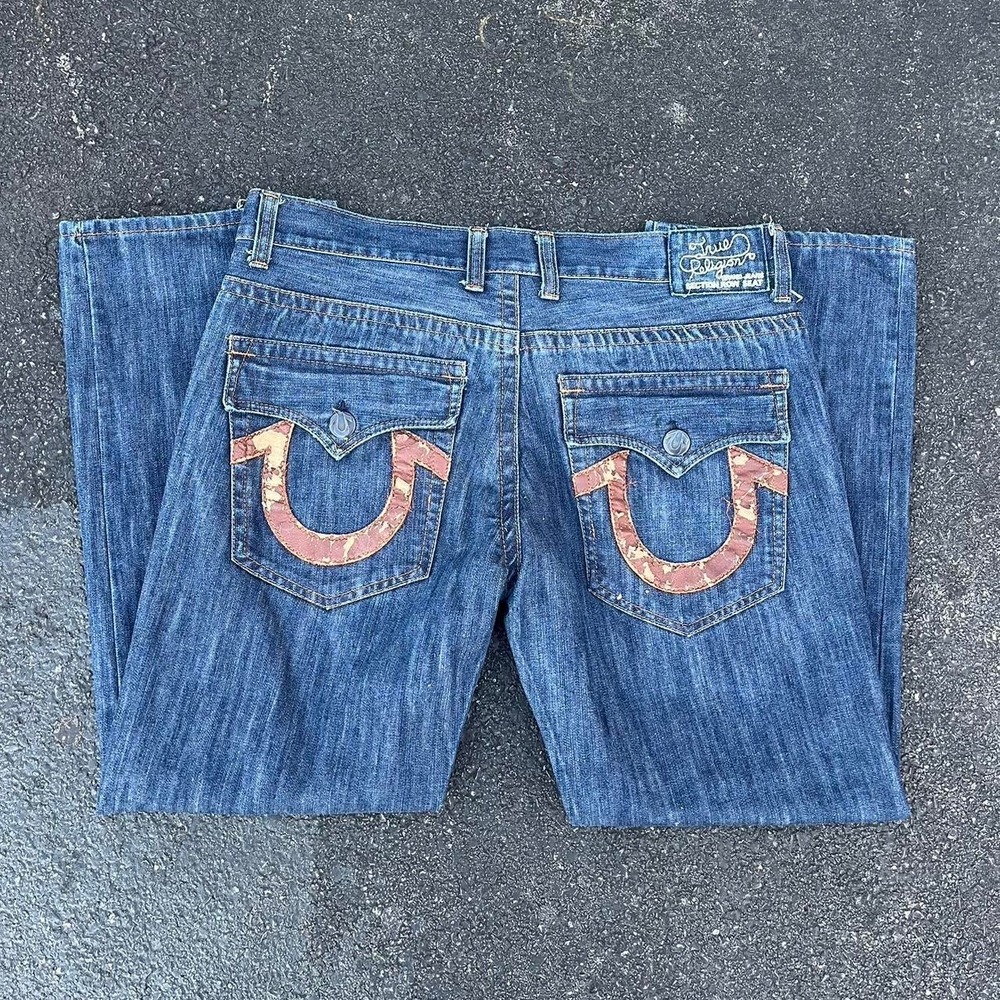 2000s True Religion Baggy Wide Leg Jeans size 40" x 30"